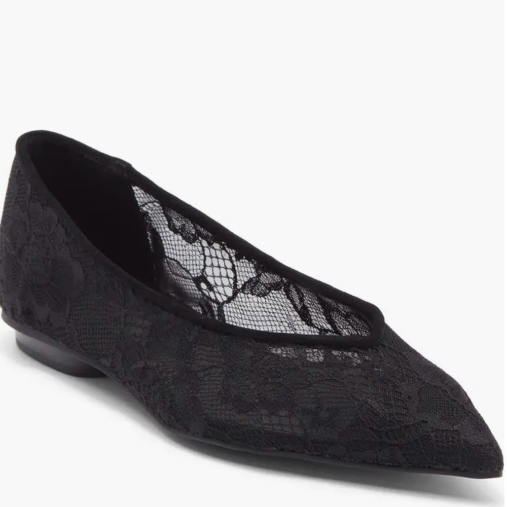🖤 Rebecca Minkoff Lace Pointed Toe Ballet Flat